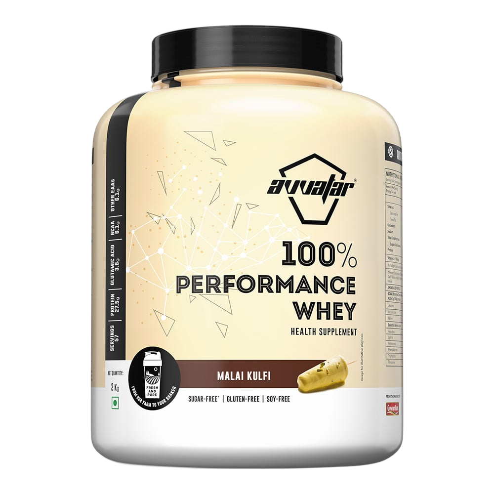 Avvatar 100% Performance Whey, 2 kg (4.4 lb), Malai Kulfi